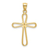 14k Polished Rounded Cross with -X- Center Pendant