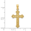 14K Satin and Polished FAITH Cross Pendant