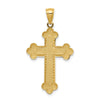 14K Satin and Polished Budded Cross Pendant