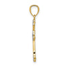 14k with White Rhodium Diamond-cut Filigree Cross Pendant