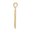 14k with White Rhodium Diamond-cut Budded Cross Pendant