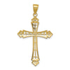 14k and White Rhodium Diamond-cut Cross Pendant