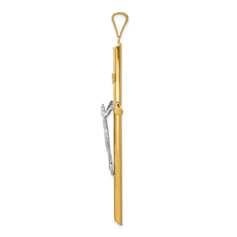 14k Two-Tone Polished Jesus Crucifix Pendant