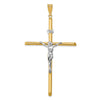 14k Two-Tone Polished Jesus Crucifix Pendant
