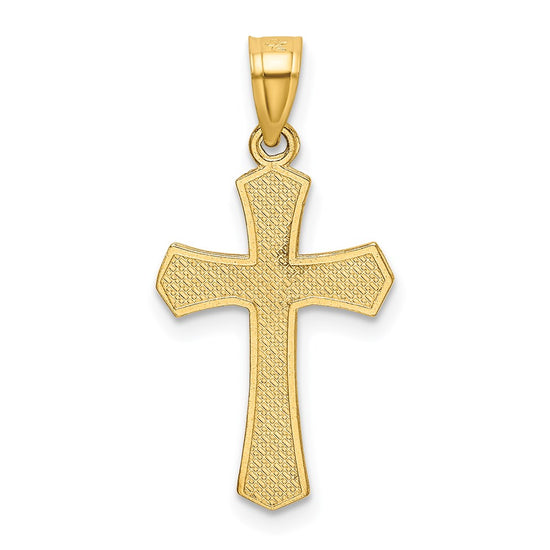 14k Diamond-cut Crucifix Pendant