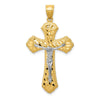 14k Two-tone Diamond-cut Passion Crucifix Pendant