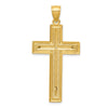 14k Two-tone Diamond-cut Latin Crucifix Pendant