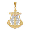 14k Tri-Color Mariner Crucifix Pendant
