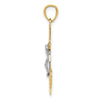 14k and White Rhodium Polished Mariners Crucifix Pendant