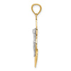 14k and White Rhodium Polished Mariners Crucifix Pendant