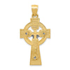 14k Two-tone Polished Celtic INRI Crucifix Pendant