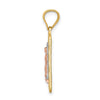 14k Two-tone with White Rhodium Diamond-cut Our Lady of Guadalupe Rectangular Pendant