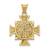 14K and White Rhodium Semi-solid St. Benedict Cross Pendant