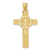 14k Polished San Benito Solid 2-Sided Crucifix Pendant
