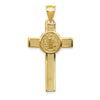 14k Polished San Benito Solid 2-Sided Crucifix Pendant
