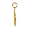 14K Satin and Diamond-Cut Baptism Oval Pendant