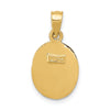 14K Satin and Diamond-Cut Baptism Oval Pendant