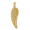14K and White Rhodium Polished Two-Level Angel Wing Pendant