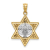 14K Two-Tone Fancy Star Of David and Menorah Pendant