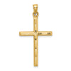 14k Hollow Diamond-cut Cross Pendant