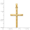 14k Hollow Diamond-cut Cross Pendant