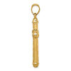 14k Hollow Diamond-cut Cross Pendant
