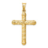 14k Hollow Diamond-cut Cross Pendant