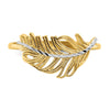 14K with White Rhodium Feather Ring