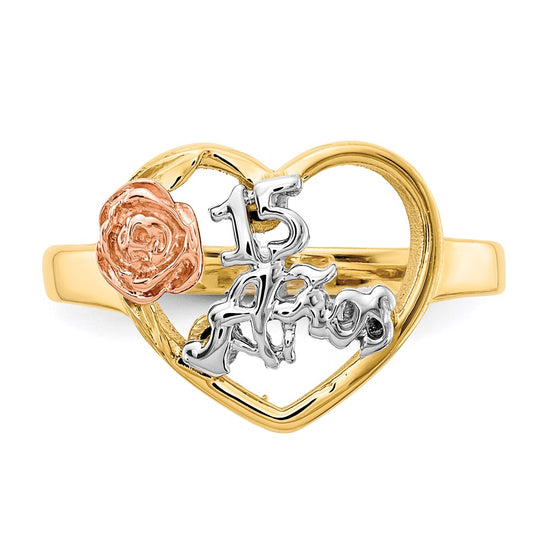 Gold Polished 15 Anos Rings