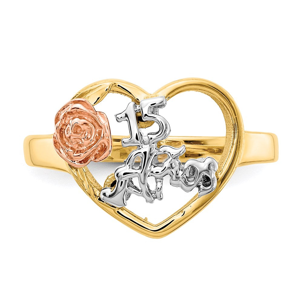 Gold Polished 15 Anos Rings