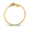 14K Polished CZ Two Stars Bypass Ring