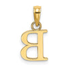 14KY Polished Block Letter B Initial Pendant
