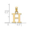 14K Polished Block Letter H Initial Pendant