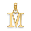14K Polished Block Letter M Initial Pendant