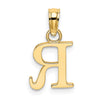 14K Polished Block Letter R Initial Pendant