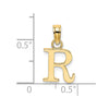 14K Polished Block Letter R Initial Pendant