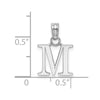 14K White Gold Polished Block Letter M Initial Pendant