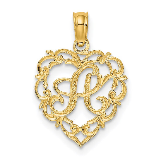 Heart Script Initial Charms