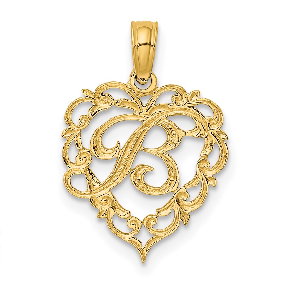 Heart Script Initial Charms