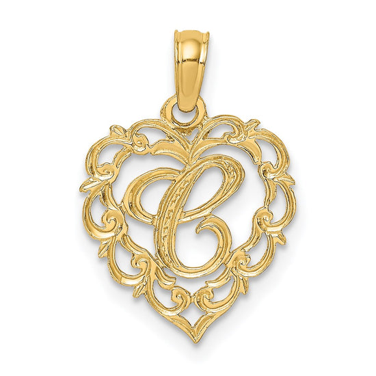 Heart Script Initial Charms