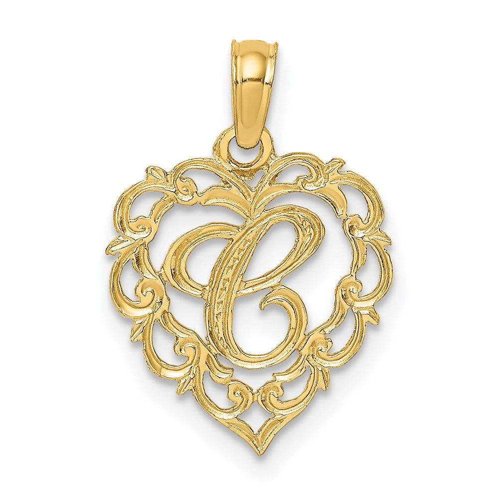 Heart Script Initial Charms