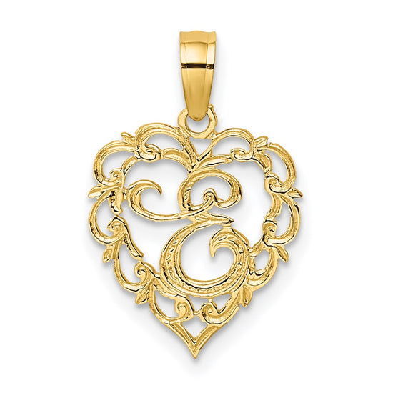 Heart Script Initial Charms
