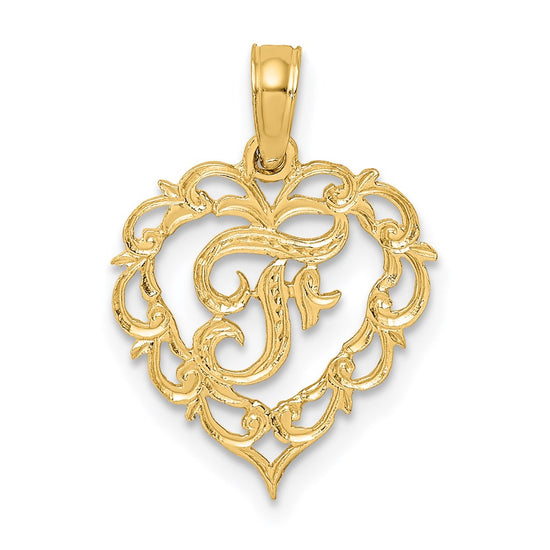 Heart Script Initial Charms