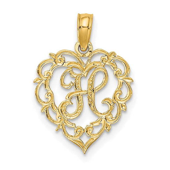 Heart Script Initial Charms