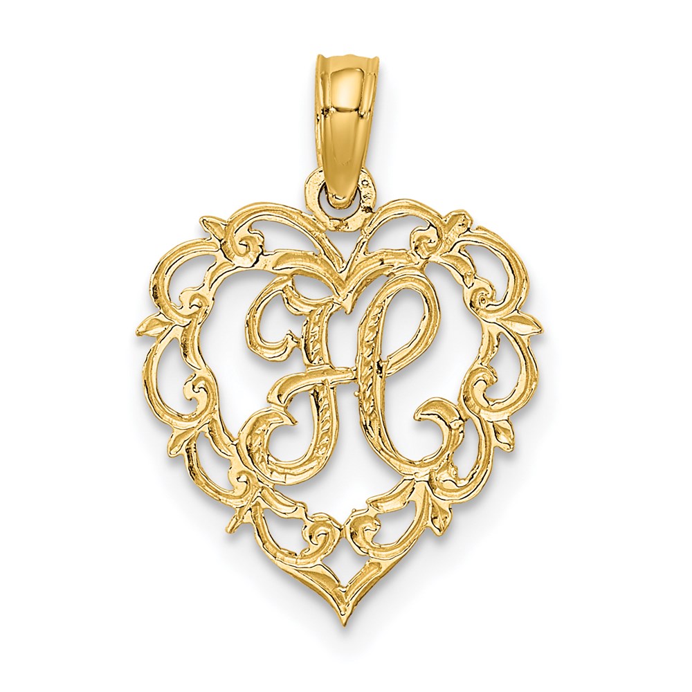 Heart Script Initial Charms