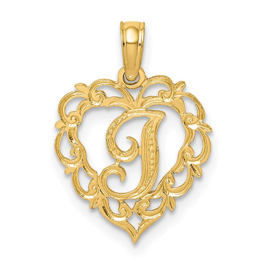 Heart Script Initial Charms