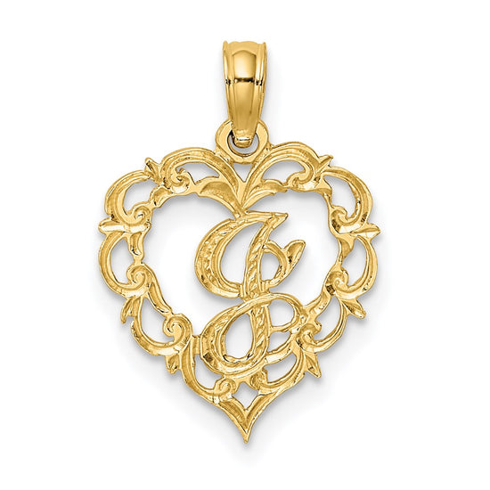 Heart Script Initial Charms