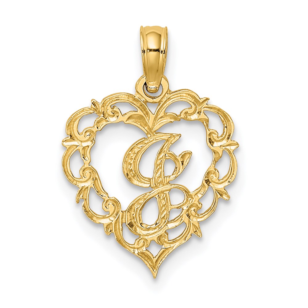 Heart Script Initial Charms