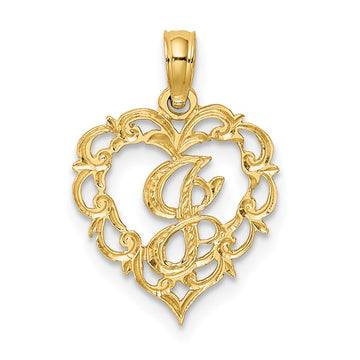 Heart Script Initial Charms