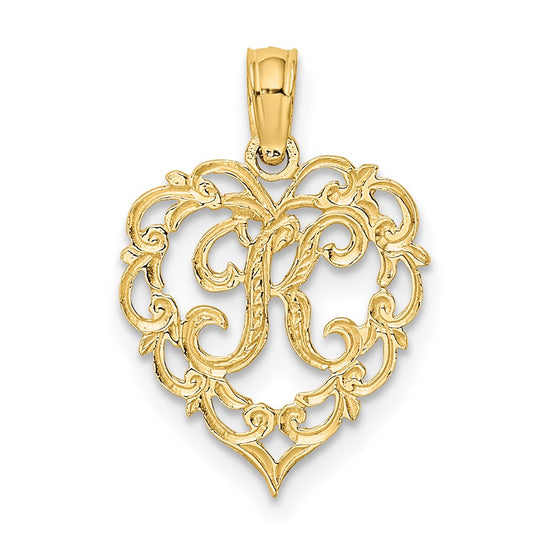 Heart Script Initial Charms